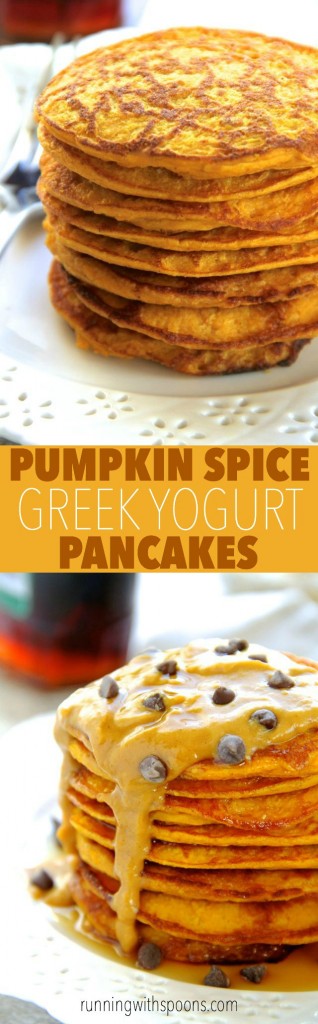 Pumpkin Spice Greek Yogurt Pancakes