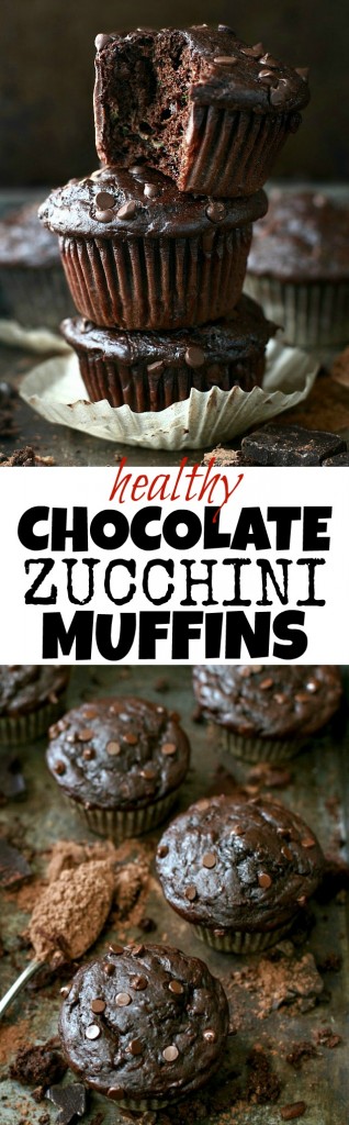 Healthy Double Chocolate Zucchini Muffins 