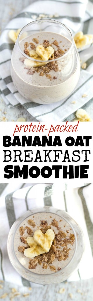 Banana Oat Breakfast Smoothie | running with spoons