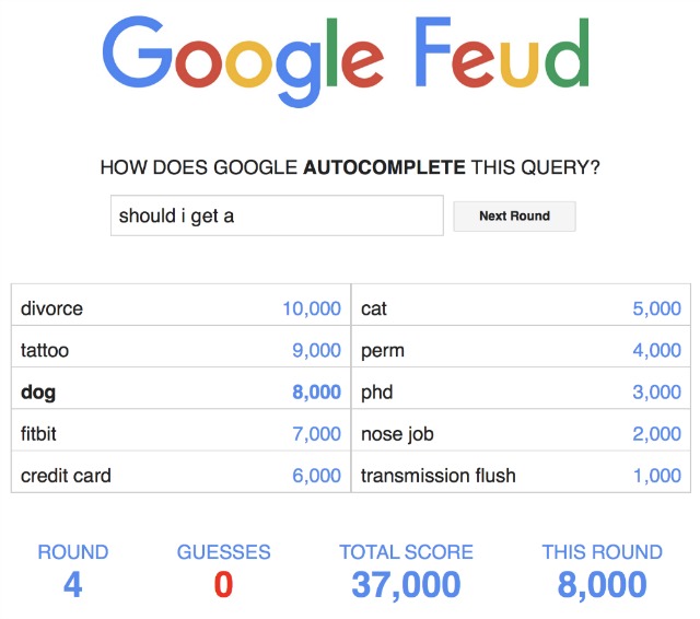 Google Feud - Play Google Feud for free at