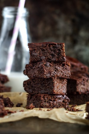 Flourless Double Chocolate Zucchini Brownies | Running With Spoons