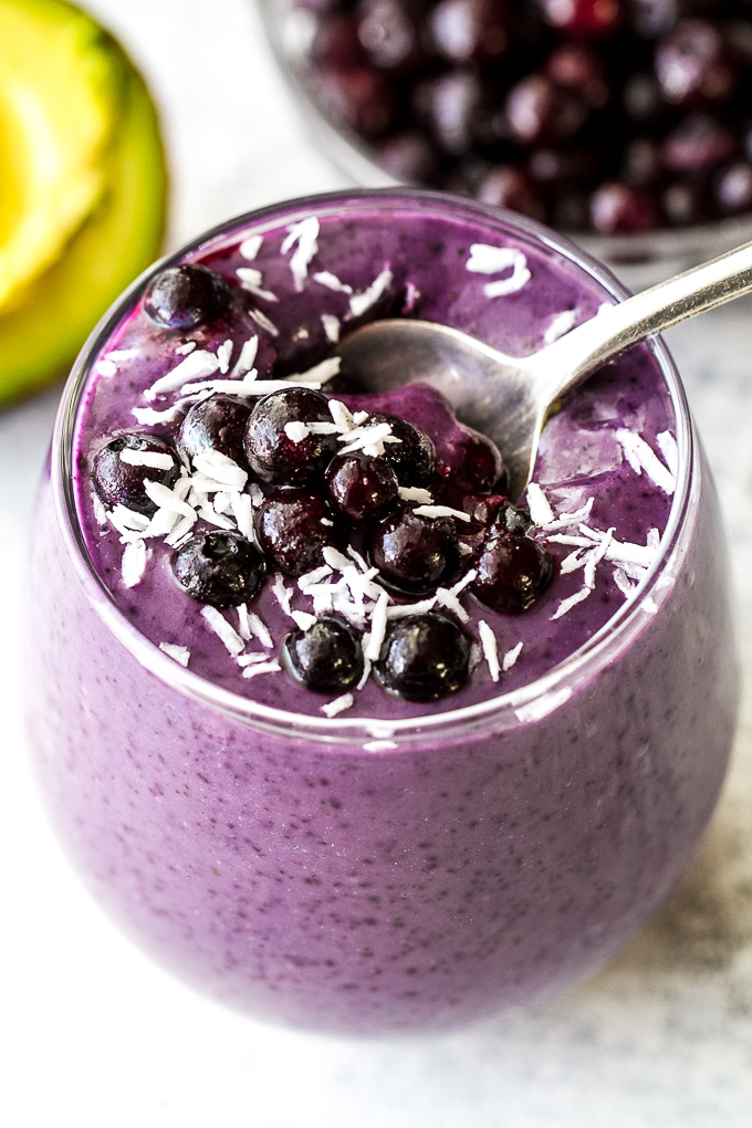 Blueberry Avocado Smoothie | running with spoons
